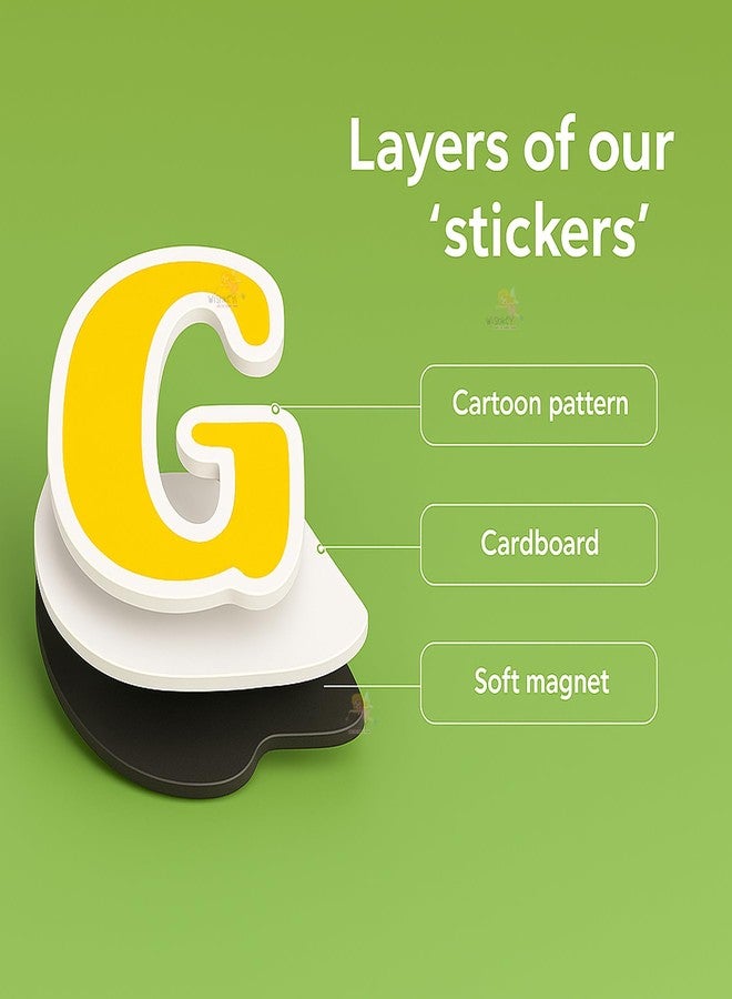 ويش كي حروف أبجدية مغناطيسية للأطفال من ويشكي - 52 قطعة من الحروف الكبيرة مع بطاقات تعليمية للحيوانات، لعبة تعليمية مونتيسوري للأطفال الصغار ومرحلة ما قبل المدرسة من عمر 3 سنوات فما فوق، باللون الأحمر - Image 2